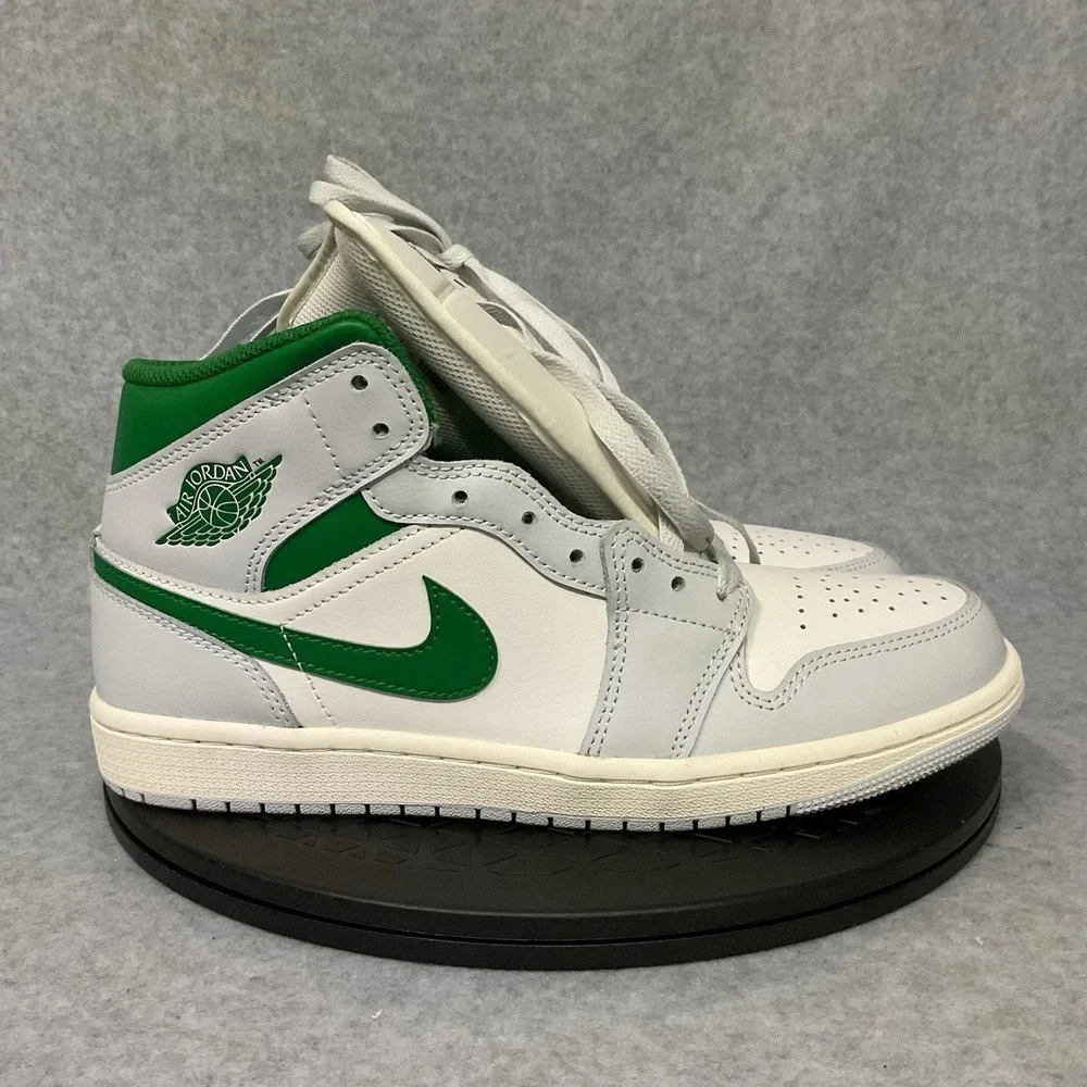 Men's Size 8.5 Air Jordan 1 Mid White 'Lucky Green' DQ8426-142 no box